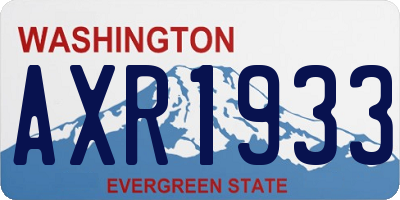 WA license plate AXR1933