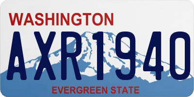 WA license plate AXR1940