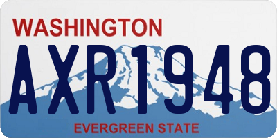 WA license plate AXR1948