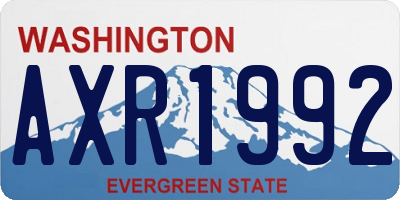 WA license plate AXR1992