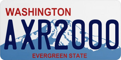 WA license plate AXR2000