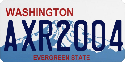 WA license plate AXR2004