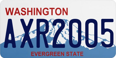 WA license plate AXR2005