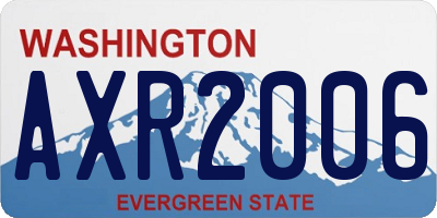 WA license plate AXR2006