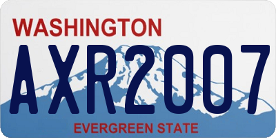 WA license plate AXR2007