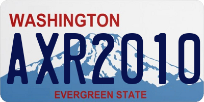 WA license plate AXR2010