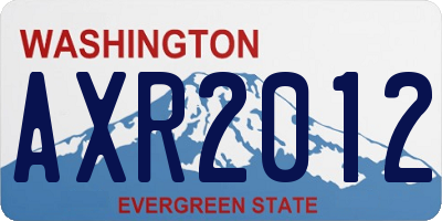 WA license plate AXR2012