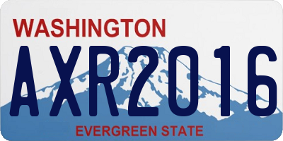 WA license plate AXR2016