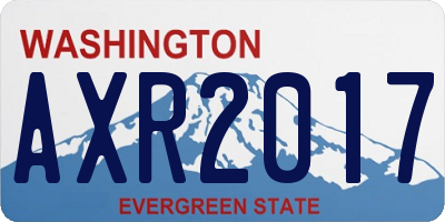 WA license plate AXR2017