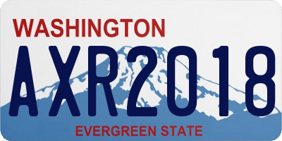 WA license plate AXR2018