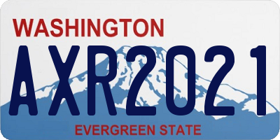 WA license plate AXR2021