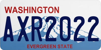 WA license plate AXR2022