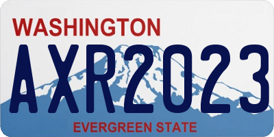 WA license plate AXR2023