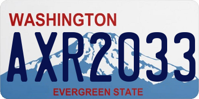 WA license plate AXR2033