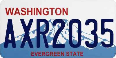 WA license plate AXR2035