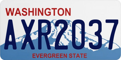 WA license plate AXR2037