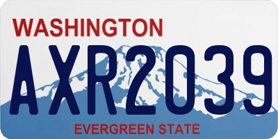 WA license plate AXR2039