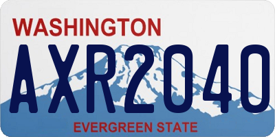 WA license plate AXR2040