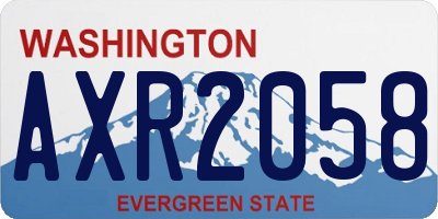 WA license plate AXR2058