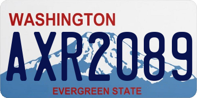 WA license plate AXR2089