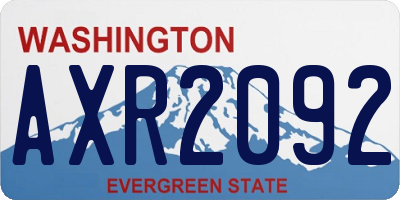WA license plate AXR2092
