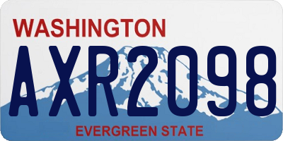 WA license plate AXR2098