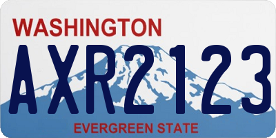 WA license plate AXR2123