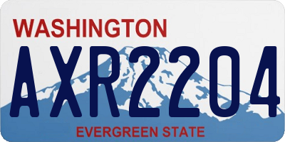 WA license plate AXR2204