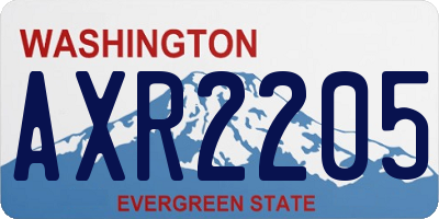 WA license plate AXR2205