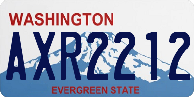 WA license plate AXR2212