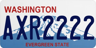 WA license plate AXR2222