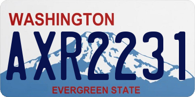 WA license plate AXR2231