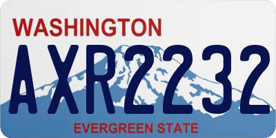 WA license plate AXR2232
