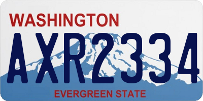 WA license plate AXR2334