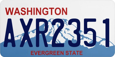 WA license plate AXR2351