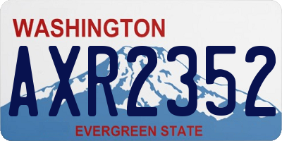WA license plate AXR2352