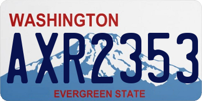 WA license plate AXR2353
