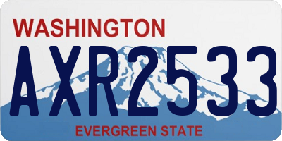 WA license plate AXR2533