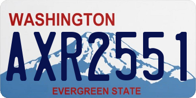 WA license plate AXR2551