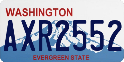 WA license plate AXR2552