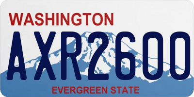 WA license plate AXR2600