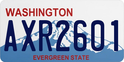 WA license plate AXR2601