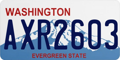 WA license plate AXR2603