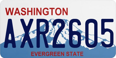 WA license plate AXR2605