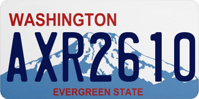WA license plate AXR2610