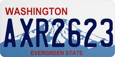 WA license plate AXR2623
