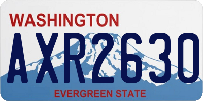 WA license plate AXR2630