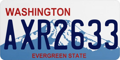 WA license plate AXR2633