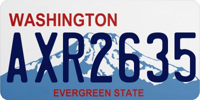 WA license plate AXR2635