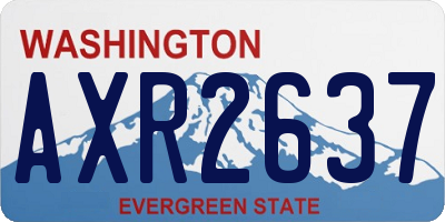 WA license plate AXR2637
